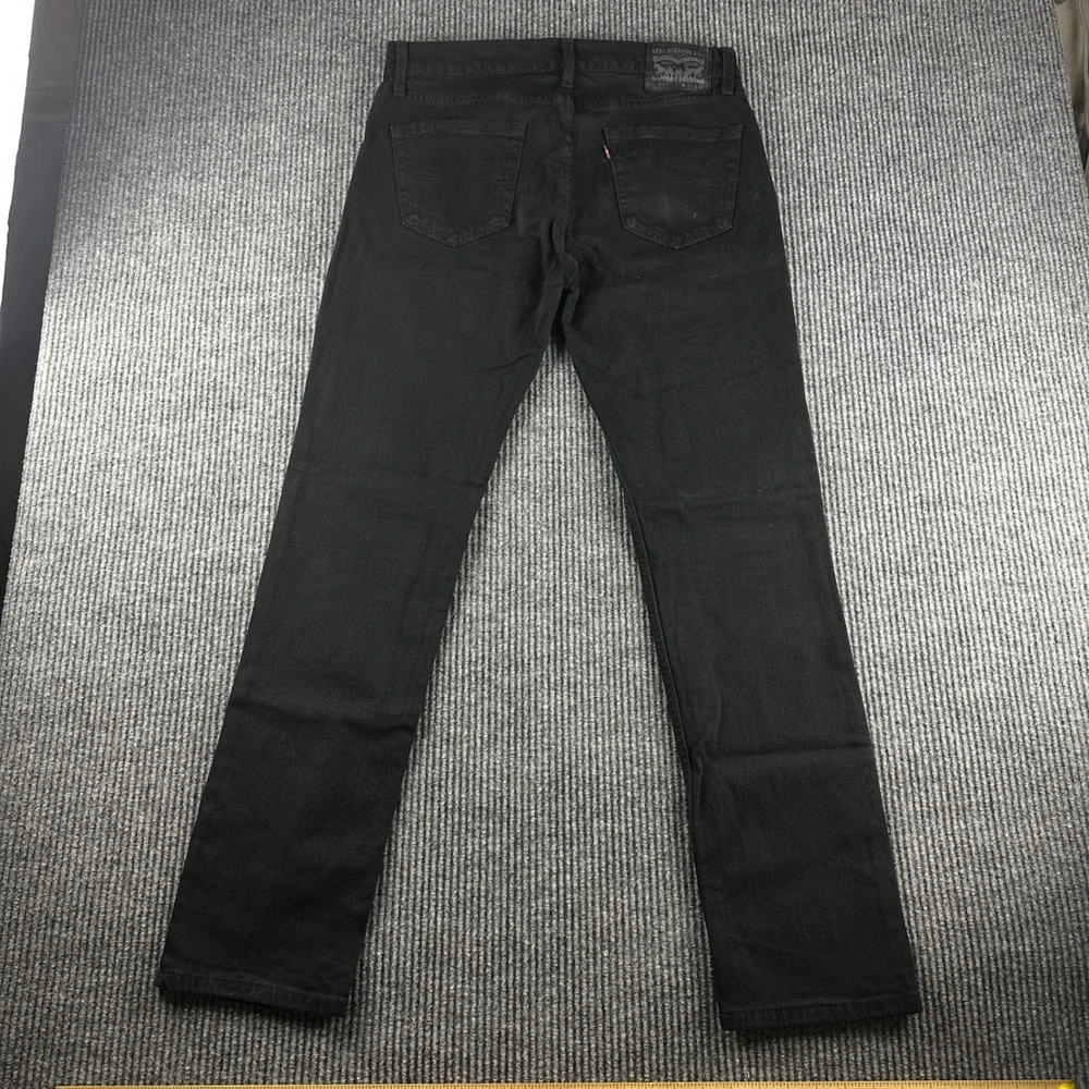 Levis 511 Slim Fit Mens Black Denim Jeans W33 L32 Solid Casual Pants 2860